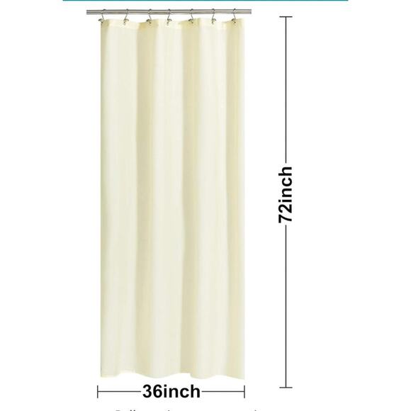 N&Y HOME Fabric Shower Curtain or Liner 36 x 72 Inches Bath Stall Size - Picture 2 of 4